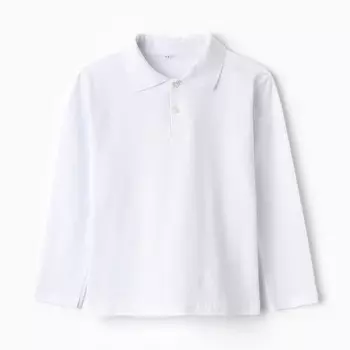 Поло для мальчика, цвет белый, рост 128 см