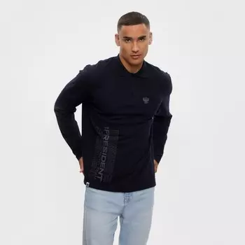 Поло с длинным рукавом President, размер XL, цвет чёрный