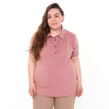 Поло женское, цвет пудра, размер 58