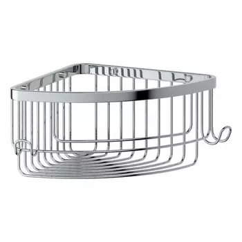 Полочка-решетка с крючками угловая 19 см хром ARTWELLE