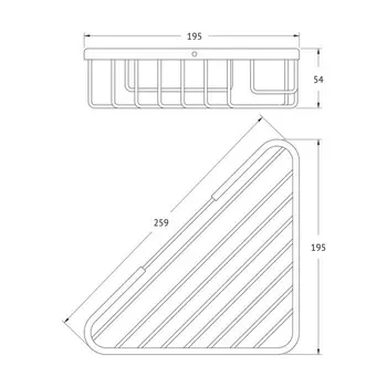 Полочка-решетка угловая 20 см хром ARTWELLE