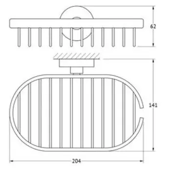 Полочка-решётка, ширина 21 см, хром