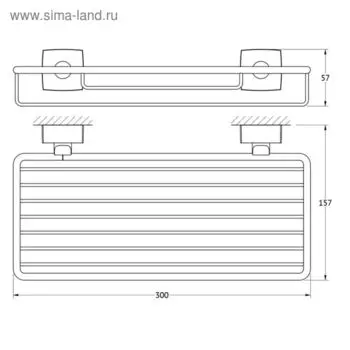 Полочка-решётка, ширина 30 см, хром