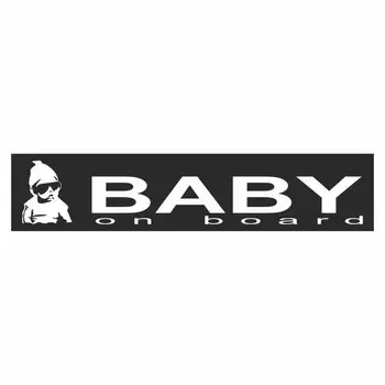 Полоса на лобовое стекло "Baby on Board", черная, 1300 х 170 мм