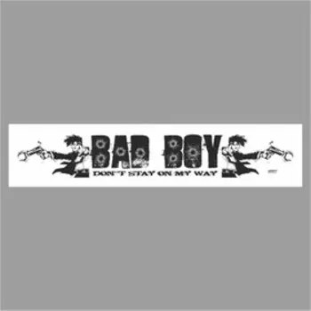 Полоса на лобовое стекло "BAD BOY", белая, 1300 х 170 мм