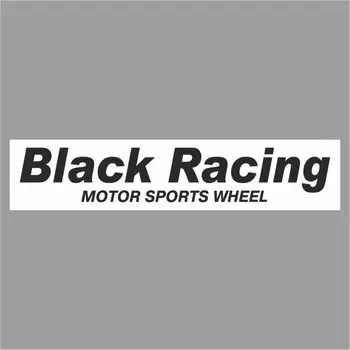 Полоса на лобовое стекло "BLACK RACING", белая, 1300 х 170 мм
