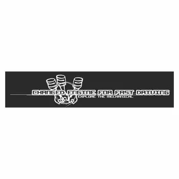 Полоса на лобовое стекло "CHAHGED ENGINE FOR FAST DRIUINGf", черная, 1300 х 170 мм