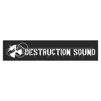 Полоса на лобовое стекло "DESTRUCTION SOUND", черная, 1300 х 170 мм