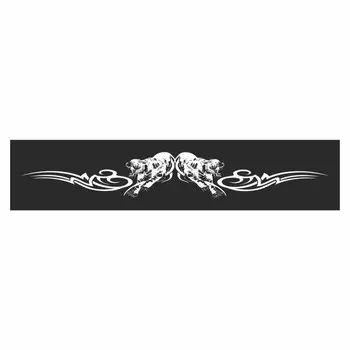 Полоса на лобовое стекло "Два тигра", черная, 1300 х 170 мм