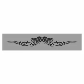 Полоса на лобовое стекло "Два тигра", серебро, 1300 х 170 мм