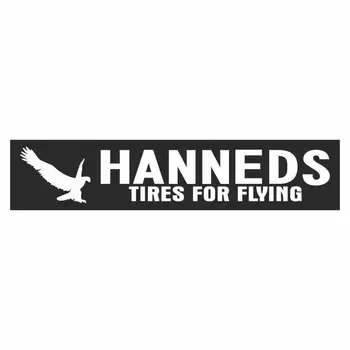 Полоса на лобовое стекло "HANNEDS tires for flying", черная, 1600 х 170 мм