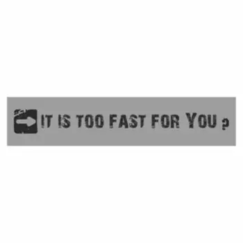 Полоса на лобовое стекло "IT IS TOO FAST FOR YOU?", серебро, 1600 х 170 мм