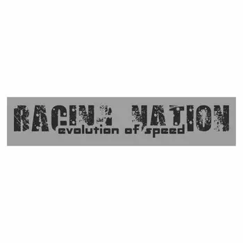 Полоса на лобовое стекло "RACING NATION", серебро, 1220 х 270 мм