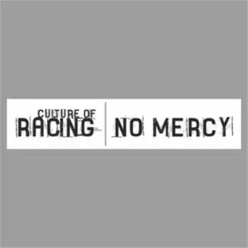 Полоса на лобовое стекло "RACING NO MERCY", белая, 1300 х 170 мм