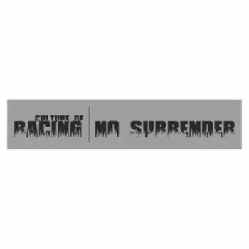 Полоса на лобовое стекло "RACING NO SURRENDER", серебро, 1300 х 170 мм