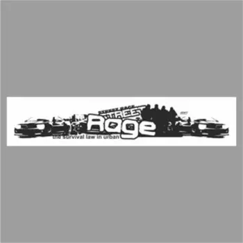 Полоса на лобовое стекло "Rage", белая, 1300 х 170 мм