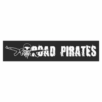 Полоса на лобовое стекло "ROAD PIRATES", черная, 1600 х 170 мм