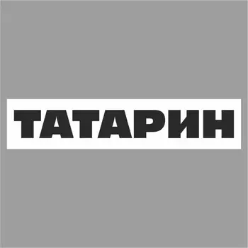 Полоса на лобовое стекло "ТАТАРИН", белая, 1300 х 170 мм