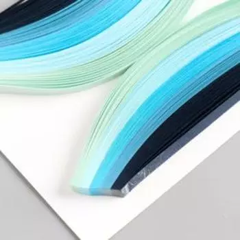 Полоски для квиллинга 100 полосок плотность 120 г «Голубой градиент», ш. 0.5 см, дл. 39 см