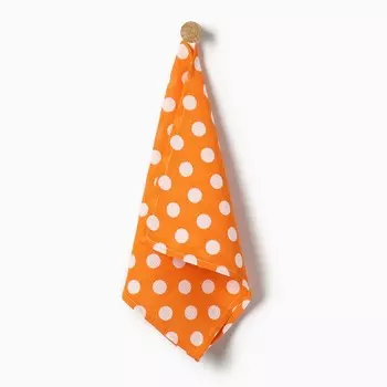 Полотенце 35х60см Горох, оранжевый, вафля, 120 г/м, хл100%