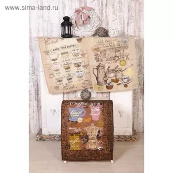 Полотенце «Кофейня», 4560 см, МИКС, рогожка, 170 г/м, 100% хлопок