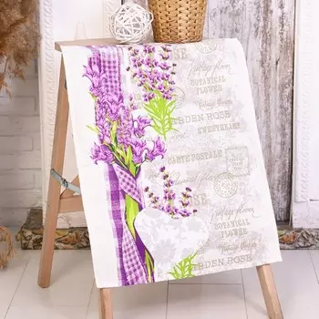 Полотенце 45х60 см, Лаванда (рис.2), вафля, 160 гр/м2, хлопок 100%