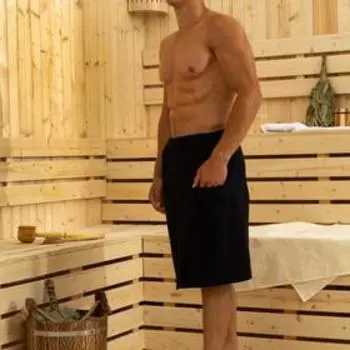 Полотенце банное Этель «Килт» с карманом 60*140 см. цв. черный, 100% хл, вафля 240 г/м2