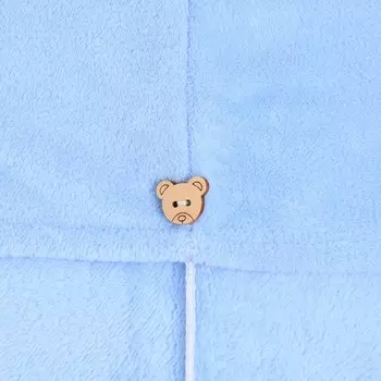 Полотенце-чалма для сушки волос Этель цвет голубой, 65*25 см, 100% п/э