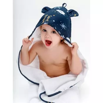 Полотенце детское с уголком CUTE LOVE Galaxy, размер 90х90 см, цвет белый