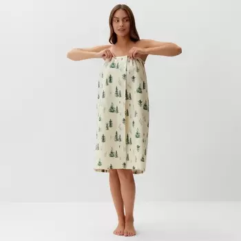 Полотенце для бани "Ёлочки" жен. парео, 80х144 см, хл., ваф. Полотно