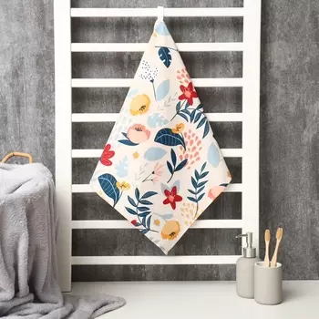 Полотенце вафельное для лица «Цветочное поле», 4590 см, хлопок 100%