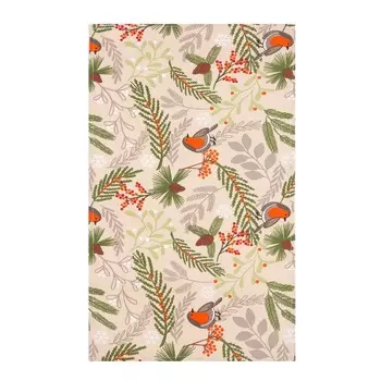 Полотенце новогоднее Доляна Bullfinch 35х60 см, 100% хл, рогожка 164 г/м2