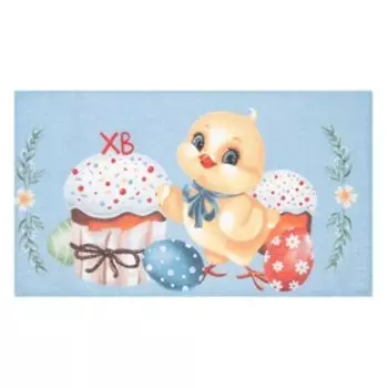 Полотенце «Доляна. Цыплёнок и куличи», 3560 см, 100% хл, рогожка 164 г/м