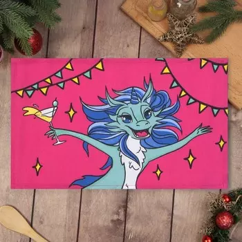 Кухонное полотенце «Доляна. Веселье», 2846 см, 100% хлопок, рогожка 164 г/м