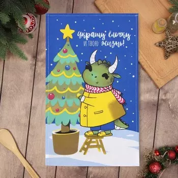 Полотенце «Доляна. Украшение ёлочки», 2846 см, хлопок 100%, рогожка 164 г/м