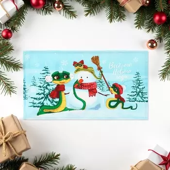 Полотенце Доляна «Веселого нового года» 2846 см, 100% хл, рогожка 164 г/м