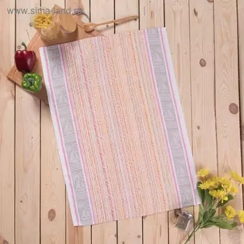 Полотенце DomoVita жаккард набивка 50х70 см, микс, лён 45%, хлопок 55%, 206 г/м