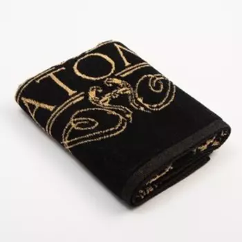 Полотенце именное махровое Этель «Анатолий», 5090 см, 100% хлопок, 420 г/м, чёрное