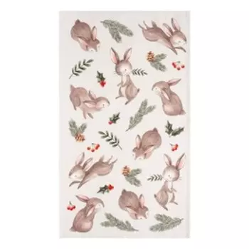 Полотенце Этель Christmas bunnies 40х73 см, 100% хл, саржа 190 гр/м2