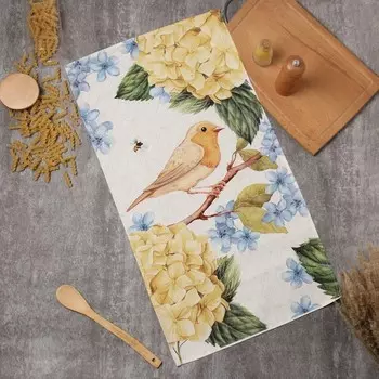 Полотенце кухонное «Этель. Гортензия», 4073 см, хлопок 100%, саржа 190 г/м