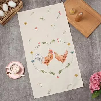 Полотенце Этель Hen love 4073 см, 100% хлопок, саржа 190 г/м