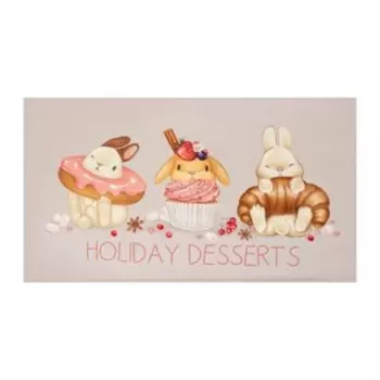 Полотенце Этель Holiday desserts 40х73 см, 100% хл, саржа 190 гр/м2