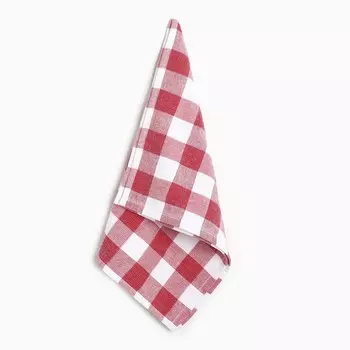 Полотенце Этель "Клетка", цвет красный, 38х63 см, 100% хл