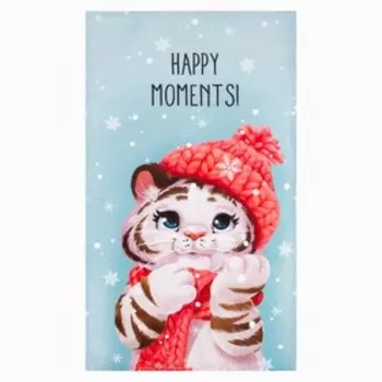 Полотенце Этель «Новый год: Happy moments» 40х73 см, 100% хл, вафля 160 г/м2