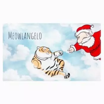 Полотенце Этель «Новый год: Meowlangelo» 40х73 см, 100% хл, вафля 160 г/м2