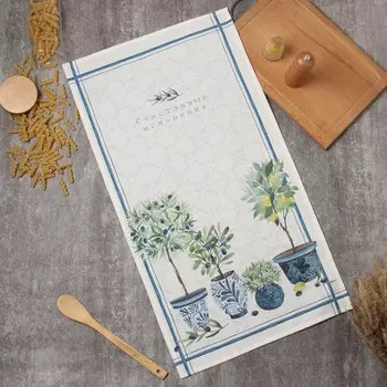 Полотенце «Этель» Olives, 4073 см, 100% хлопок, саржа 190 г/м