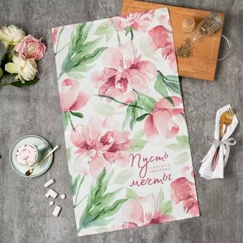 Полотенце Этель «Пион», 4073 см, 100% хлопок, саржа 190 г/м