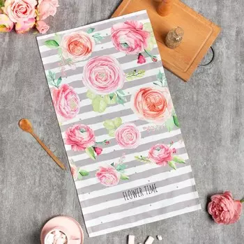 Полотенце «Этель. Пионы», 4073 см, 100% хлопок, саржа 190 г/м