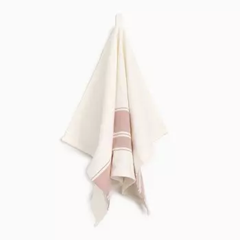 Полотенце новогоднее "Этель" "Полосы", цвет розовый, 38х63 см, 100% хл