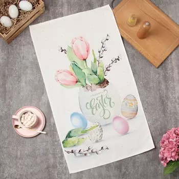 Полотенце Этель «Счастливой Пасхи» 4073 см, 100% хлопок, саржа 190 г/м